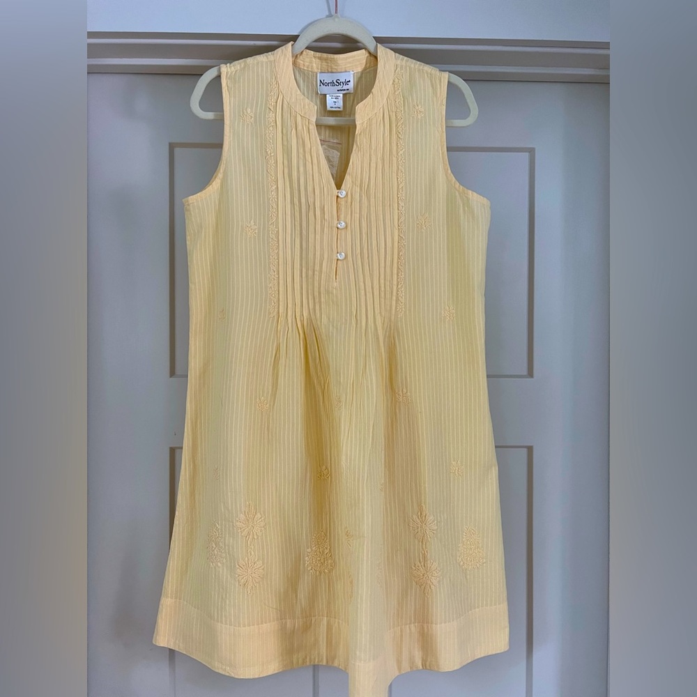 North Style, size Small, summer dress, butter yellow.